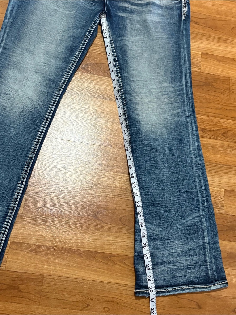Rock Revival Ultra High Rise Curvy Boot Rima Distressed Jeans Women’s 33 - Picture 7 of 12